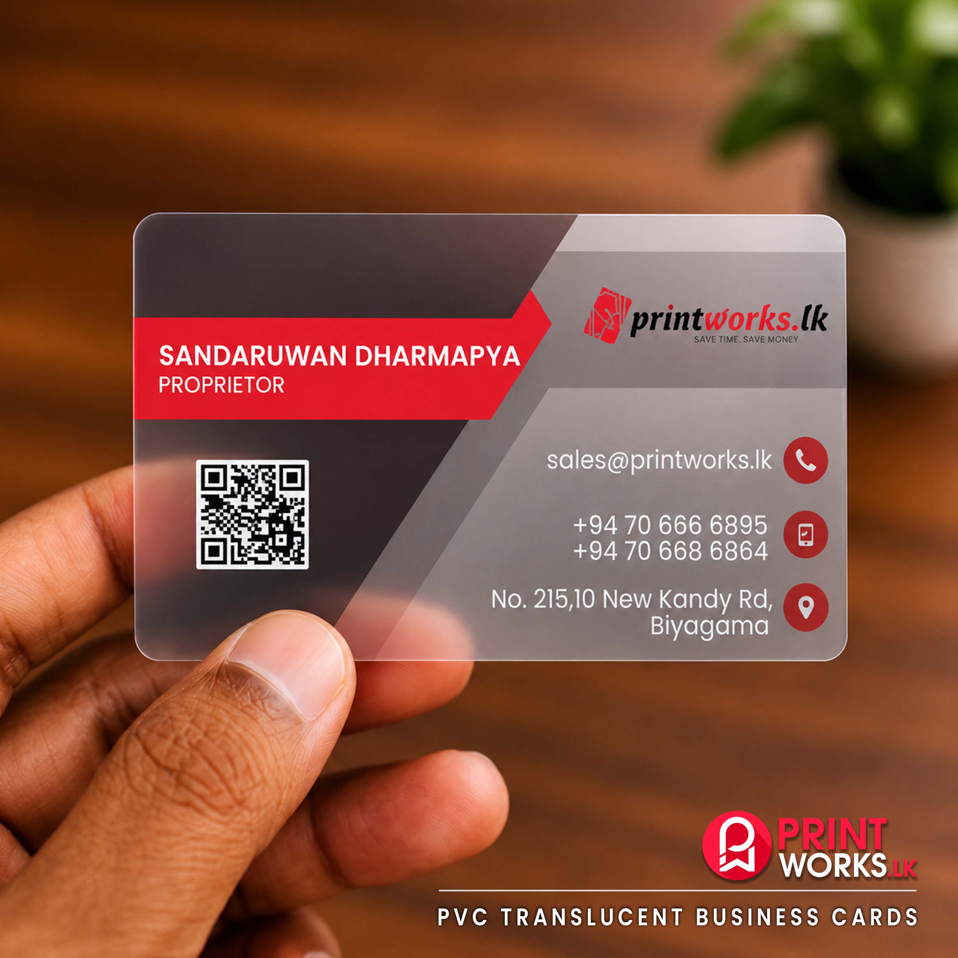 PVC translucent business cards