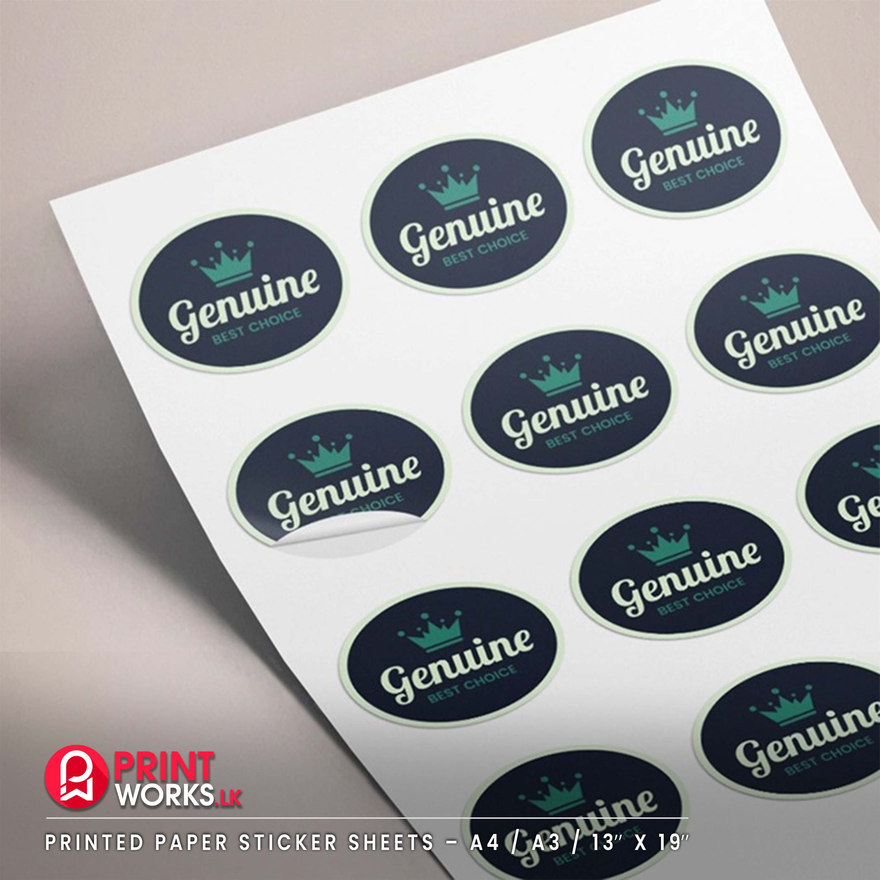 Printed Paper Sticker Sheets - A4 | A3 | 12.5" x 19"