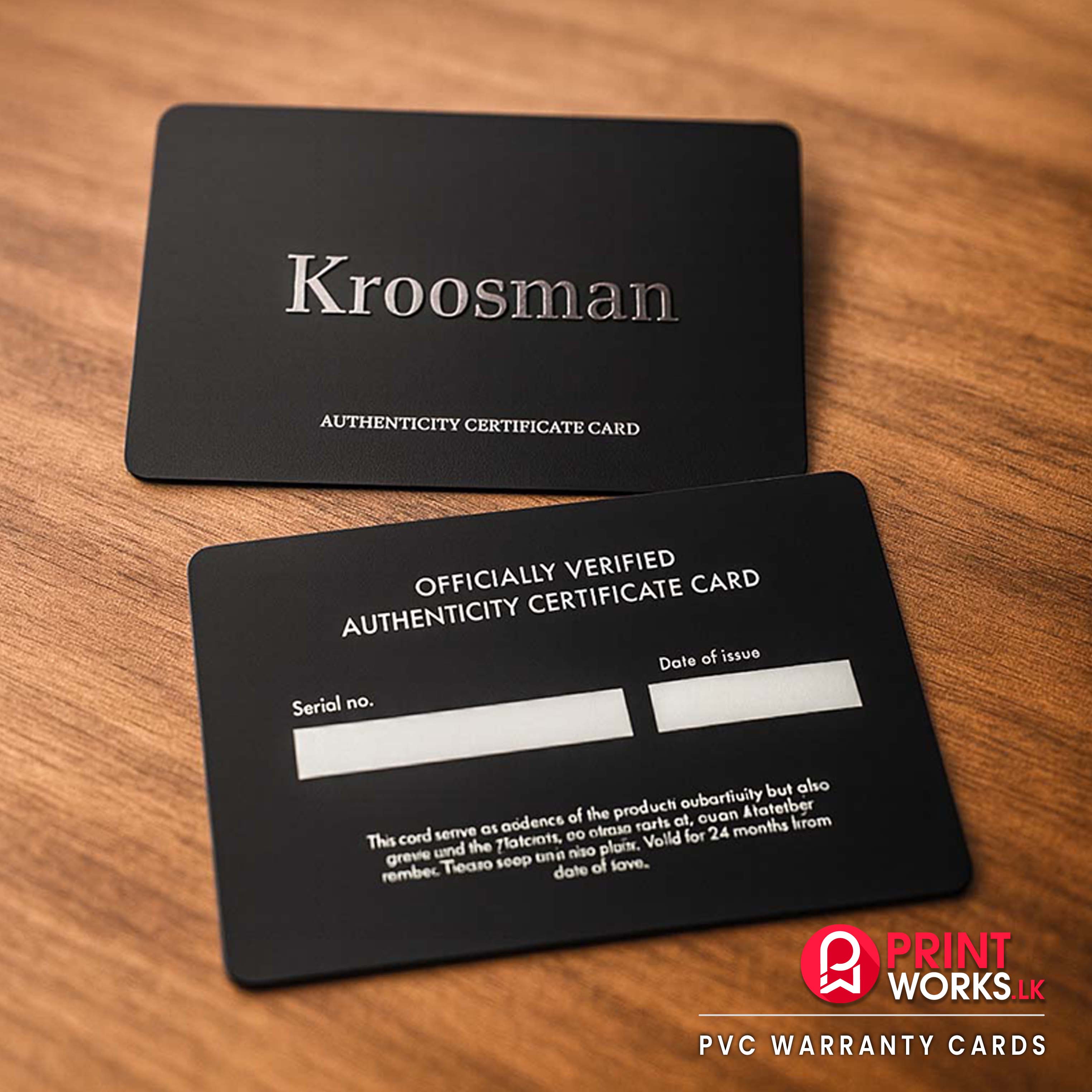 PVC Warranty Cards